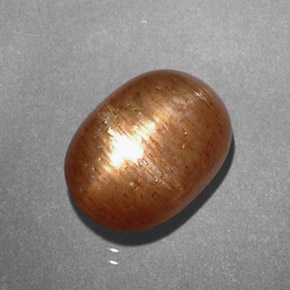 2.81캐럿 천연 골든 브라운 스타 선스톤, 타원형 컷, 9.6×5.4 mm, 불투명체