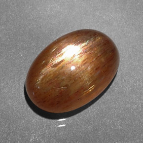 3.15캐럿 천연 골든 브라운 스타 선스톤, 타원형 컷, 11×7.5 mm, 불투명체