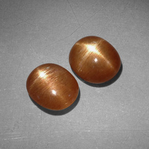 캐럿 천연 골든 브라운 스타 썬스톤 보석, 타원형 컷, 불투명체