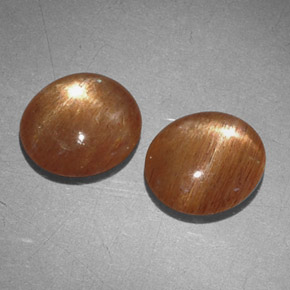 캐럿 천연 골든 브라운 스타 썬스톤 보석, 타원형 컷, 불투명체