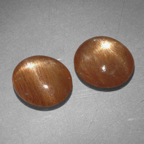 캐럿 천연 골든 브라운 스타 썬스톤 보석, 타원형 컷, 불투명체