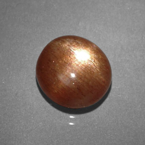 2.16캐럿 천연 골든 브라운 스타 선스톤, 타원형 컷, 8.6×8.1 mm, 불투명체