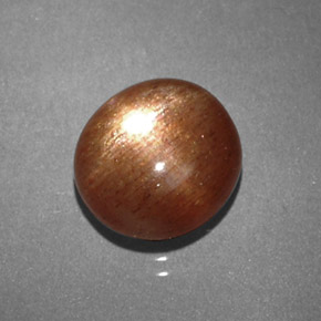 2.16캐럿 천연 골든 브라운 스타 선스톤, 타원형 컷, 8.6×8.1 mm, 불투명체