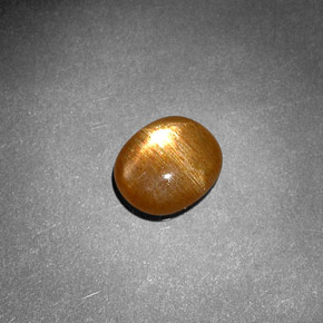1.18캐럿 천연 골든 브라운 스타 선스톤, 타원형 컷, 8.5×7.2 mm, 불투명체