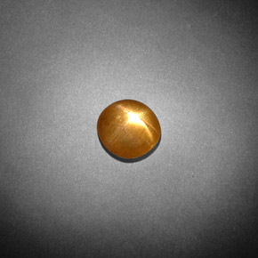 0.85캐럿 천연 골든 브라운 스타 썬스톤, 타원형 컷, 불투명체