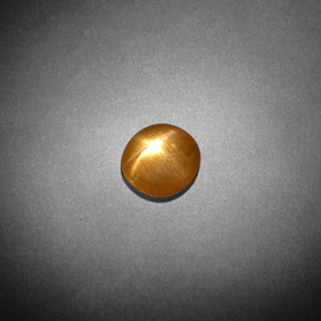 0.85캐럿 천연 골든 브라운 스타 썬스톤, 타원형 컷, 불투명체