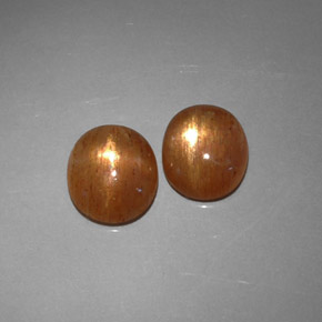 캐럿 천연 골든 브라운 스타 썬스톤 보석, 타원형 컷, 투명한