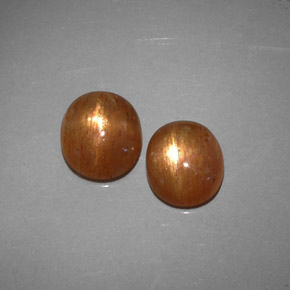 캐럿 천연 골든 브라운 스타 썬스톤 보석, 타원형 컷, 투명한