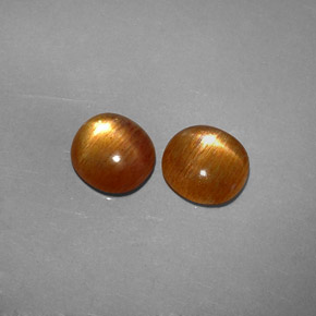 캐럿 천연 골든 브라운 스타 썬스톤 보석, 타원형 컷, 불투명체