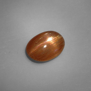 1.64캐럿 천연 골든 브라운 스타 선스톤, 타원형 컷, 9.8×7.3 mm, 불투명체