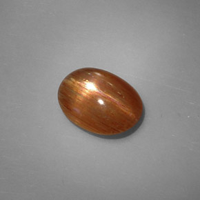 1.64캐럿 천연 골든 브라운 스타 선스톤, 타원형 컷, 9.8×7.3 mm, 불투명체