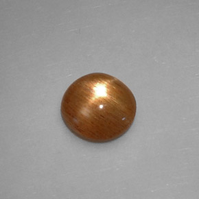 0.84캐럿 천연 골든 브라운 스타 선스톤, 투명한, 7.2×6.9 mm, 투명/반투명