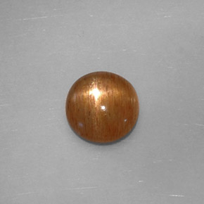 0.84캐럿 천연 골든 브라운 스타 선스톤, 투명한, 7.2×6.9 mm, 투명/반투명