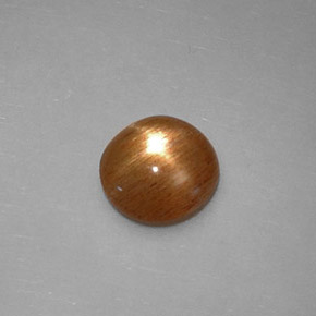 0.84캐럿 천연 골든 브라운 스타 선스톤, 투명한, 7.2×6.9 mm, 투명/반투명