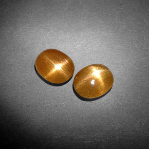 캐럿 천연 골든 브라운 스타 선스톤 보석, 타원형 컷, 7×5.9 mm, 불투명체