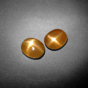 캐럿 천연 골든 브라운 스타 선스톤 보석, 타원형 컷, 7×5.9 mm, 불투명체