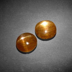 캐럿 천연 골든 브라운 스타 썬스톤 보석, 타원형 컷, 불투명체