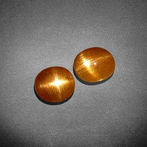 캐럿 천연 골든 브라운 스타 썬스톤 보석, 타원형 컷, 불투명체