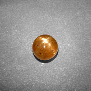 1.30캐럿 천연 골든 브라운 스타 썬스톤, 타원형 컷, 불투명체