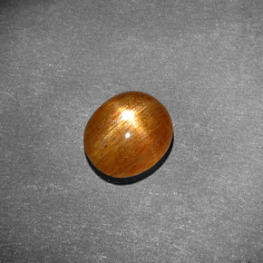 1.13캐럿 천연 골든 브라운 스타 선스톤, 타원형 컷, 8.2×7.1 mm, 불투명체