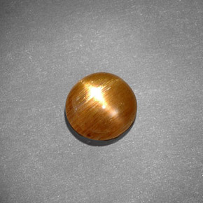 0.97캐럿 천연 골든 브라운 스타 선스톤, 타원형 컷, 7.4×7.2 mm, 불투명체