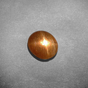 1.55캐럿 천연 골든 브라운 스타 썬스톤, 타원형 컷, 불투명체