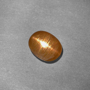 1.01캐럿 천연 골든 브라운 스타 선스톤, 타원형 컷, 7.5×6 mm, 불투명체