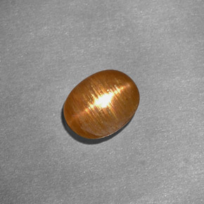 1.01캐럿 천연 골든 브라운 스타 선스톤, 타원형 컷, 7.5×6 mm, 불투명체