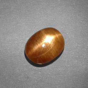 1.34캐럿 천연 골든 브라운 스타 썬스톤, 타원형 컷, IF