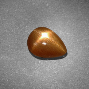 1.25캐럿 천연 골든 브라운 스타 썬스톤, 배 모양, 불투명체