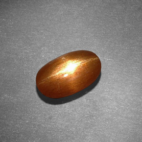 1.53캐럿 천연 골든 브라운 스타 선스톤, 타원형 컷, 9.3×5.8 mm, 불투명체