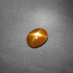 0.70캐럿 천연 골든 브라운 스타 선스톤, 타원형 컷, 7.4×5.4 mm, 불투명체