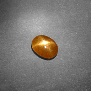 0.70캐럿 천연 골든 브라운 스타 선스톤, 타원형 컷, 7.4×5.4 mm, 불투명체
