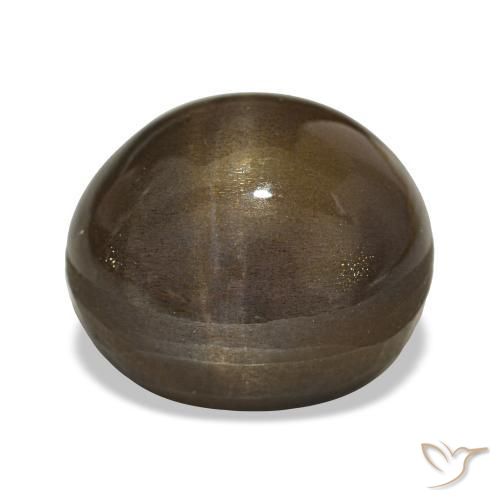 21.88캐럿 천연 미디엄 브라운 스타 썬스톤, 타원형 컷, 불투명체