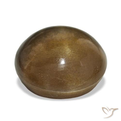 18.17캐럿 천연 연한 갈색 스타 썬스톤, 라운드 컷, 불투명체