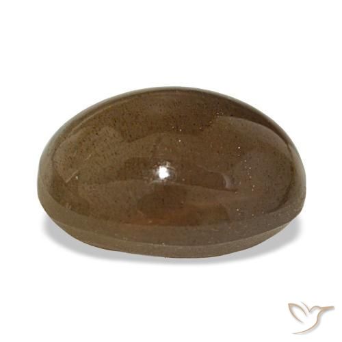 14.24캐럿 천연 소박 브라운 스타 썬스톤, 타원형 컷, 불투명체