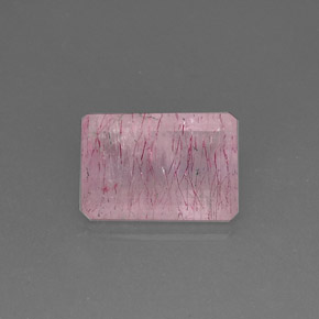 10.55캐럿 천연 레드 핑크 스트로베리 쿼츠, 투명한, 17×11.6 mm, 투명/반투명