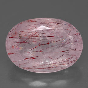 6.57캐럿 천연 레드 스트로베리 쿼츠, 투명한, 14.2×10.1 mm, 투명/반투명