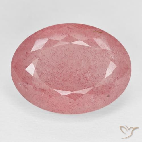 23.33ct 자연스러운 딥 레드 딸기 석영, 타원형, 투명한