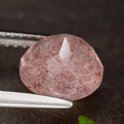 2.00캐럿 천연 미디엄 레드 스트로베리 쿼츠, 라운드 컷, 8.08 mm, 투명한