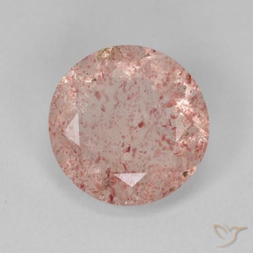 3.55ct 자연스러운 라이트 핑크 딸기 석영, 둥근, 투명한