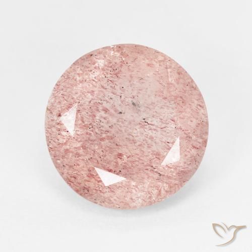 4.37ct 자연스러운 라이트 핑크 딸기 석영, 둥근, 투명한
