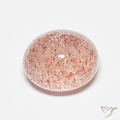 4.28ct 자연스러운 오렌지 핑크 딸기 석영, 타원형, 투명한