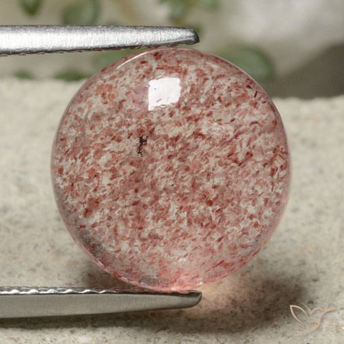 5.44ct 자연스러운 라이트 로즈 핑크 딸기 석영, 둥근, 투명한