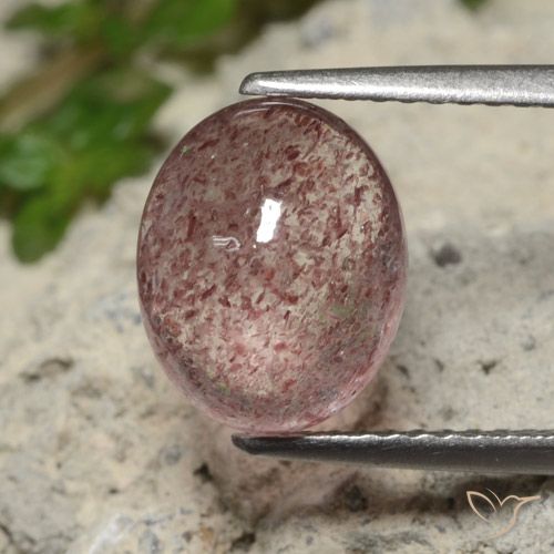 3.36ct 자연스러운 로즈 핑크 딸기 석영, 타원형, 투명한