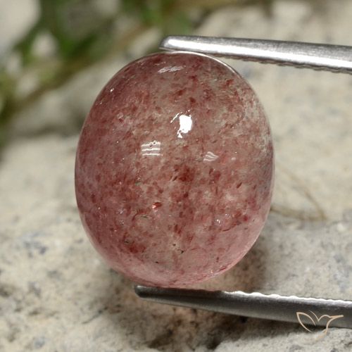 5.34ct 자연스러운 로즈 핑크 딸기 석영, 타원형, 투명한