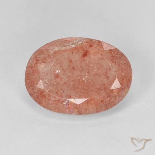 4.70ct 자연스러운 라이트 핑크 딸기 석영, 타원형, 투명한