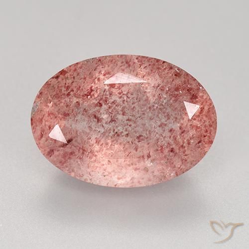 5.77ct 자연스러운 라이트 로즈 핑크 딸기 석영, 타원형, 투명한