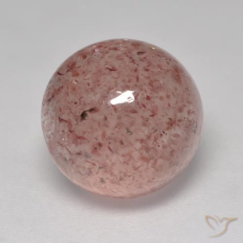 5.93ct 자연스러운 라이트 로즈 핑크 딸기 석영, 둥근, 투명한