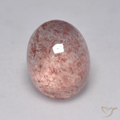 3.97ct 자연스러운 어시 핑크 딸기 석영, 타원형, 투명한